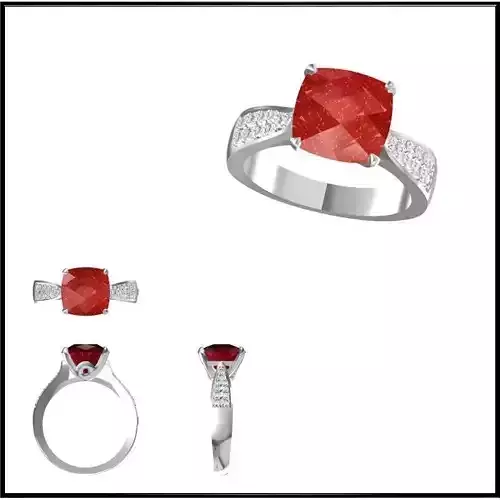 JCD Format Best color stone rings rhino 3d jewelry