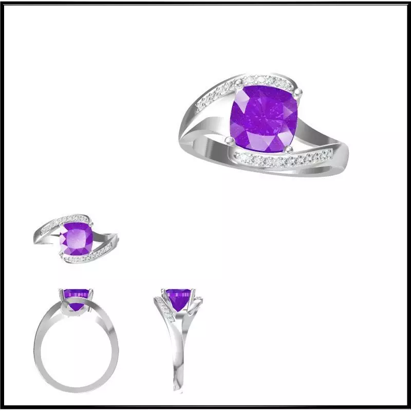 JCD Format Best color stone rings cad color stone ring 3D print model