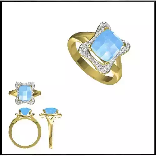 JCD Format Best color stone rings cad cam jewelry design