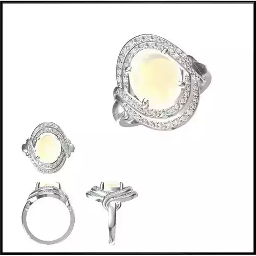 JCD Format Best color stone rings cad cam jewelry 3D print model