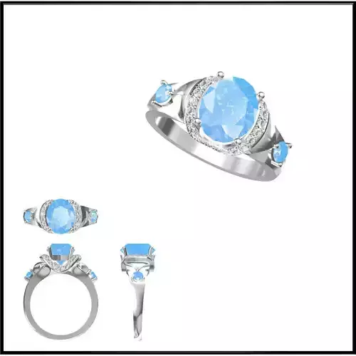 JCD Format  Best color stone rings 3d jewelry files for sale