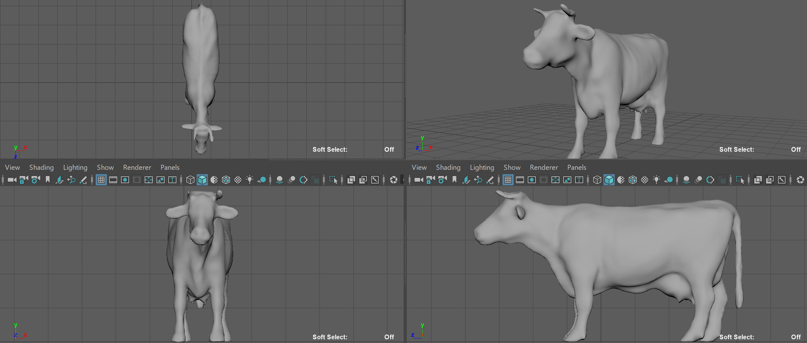 WHITE COW Low-poly 3D model_8