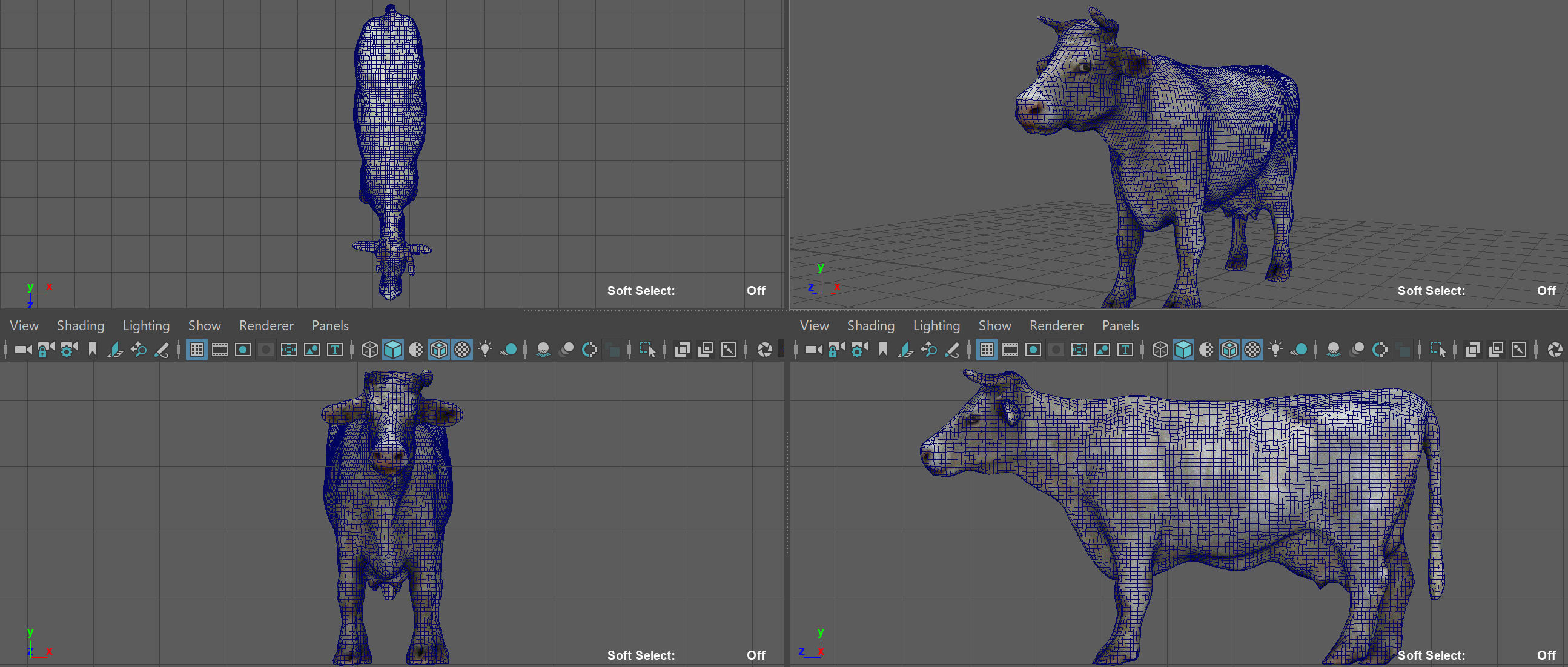 WHITE COW Low-poly 3D model_9