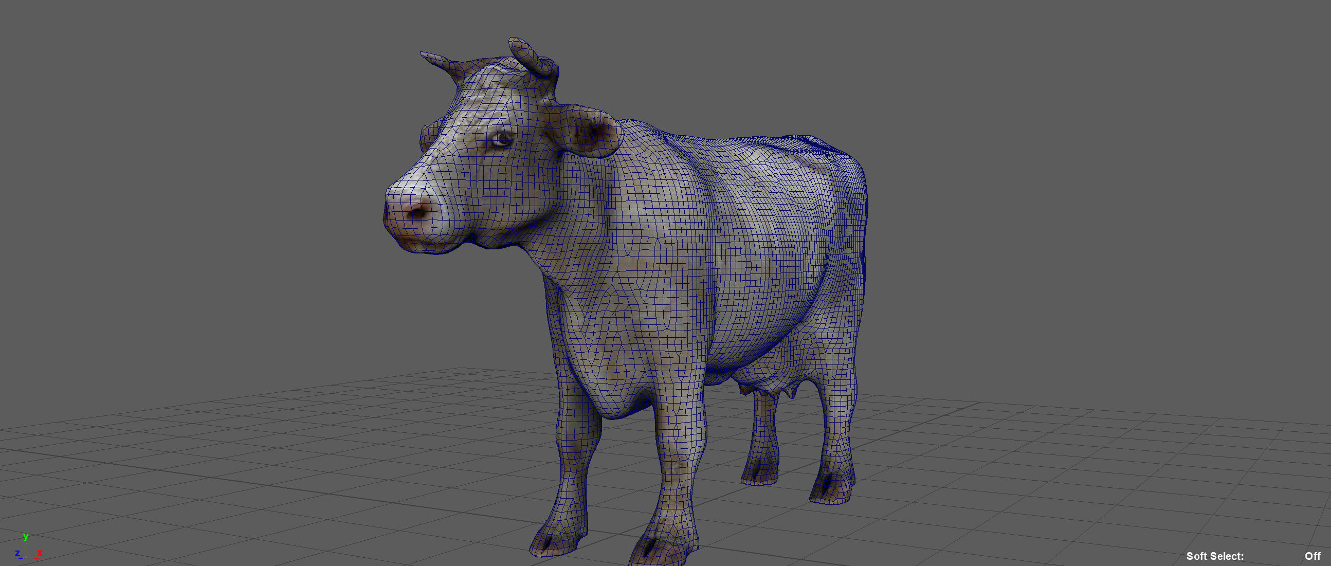 WHITE COW Low-poly 3D model_6