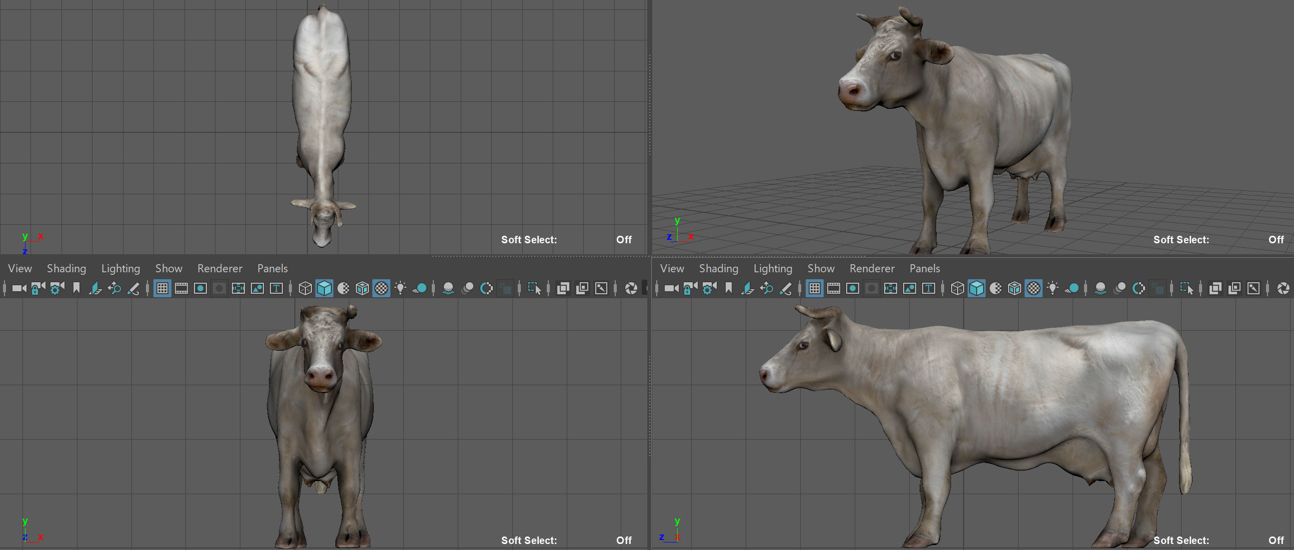 WHITE COW Low-poly 3D model_7