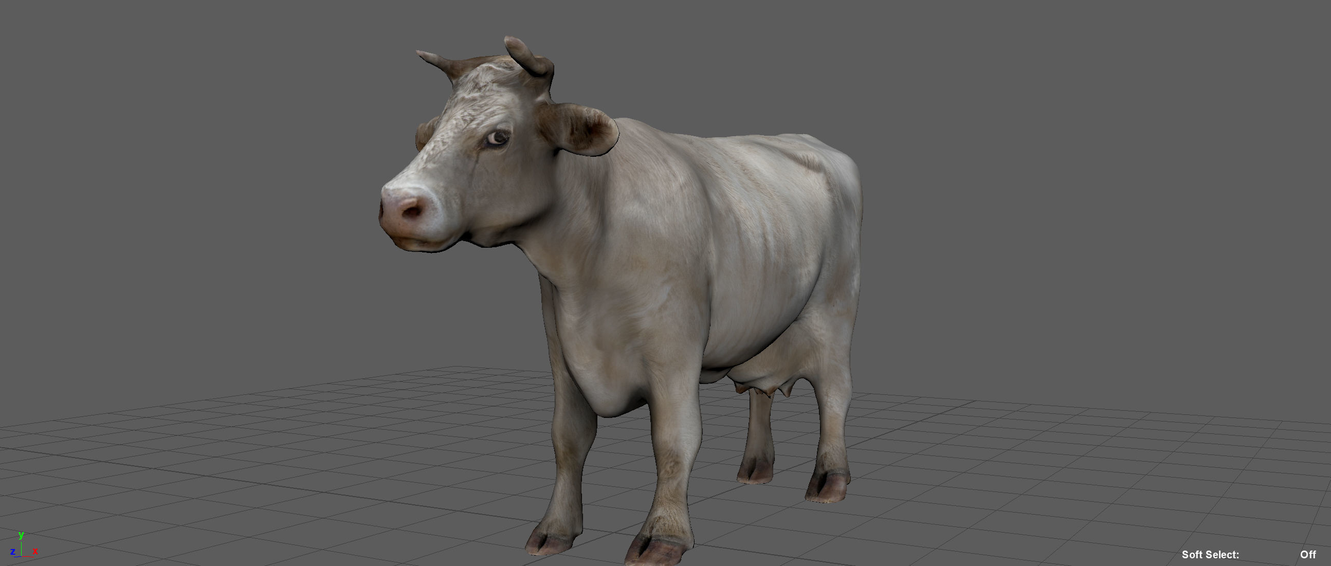 WHITE COW Low-poly 3D model_4