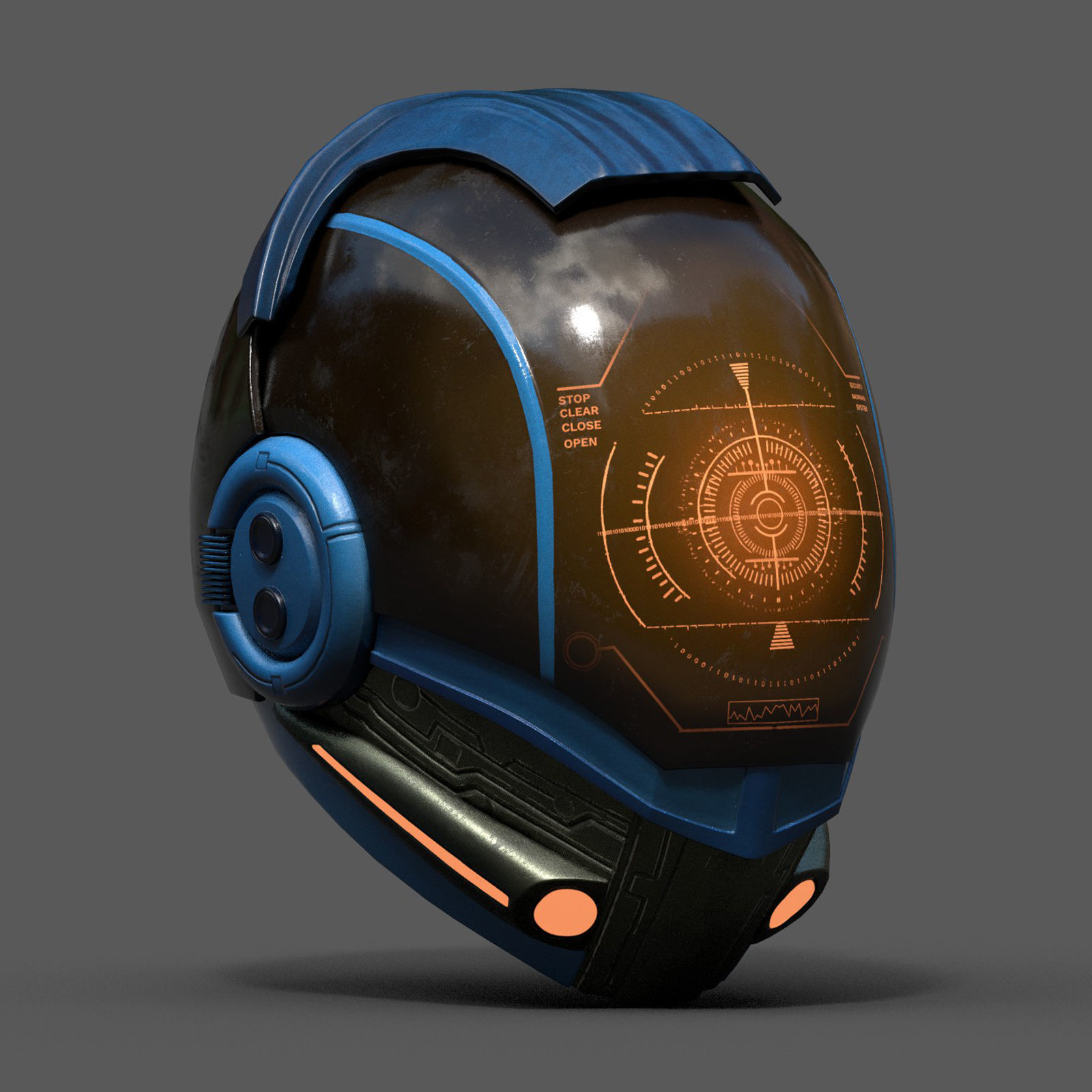 Helmet scifi fantasy pilot military combat low poly human Low-poly 3D model_3