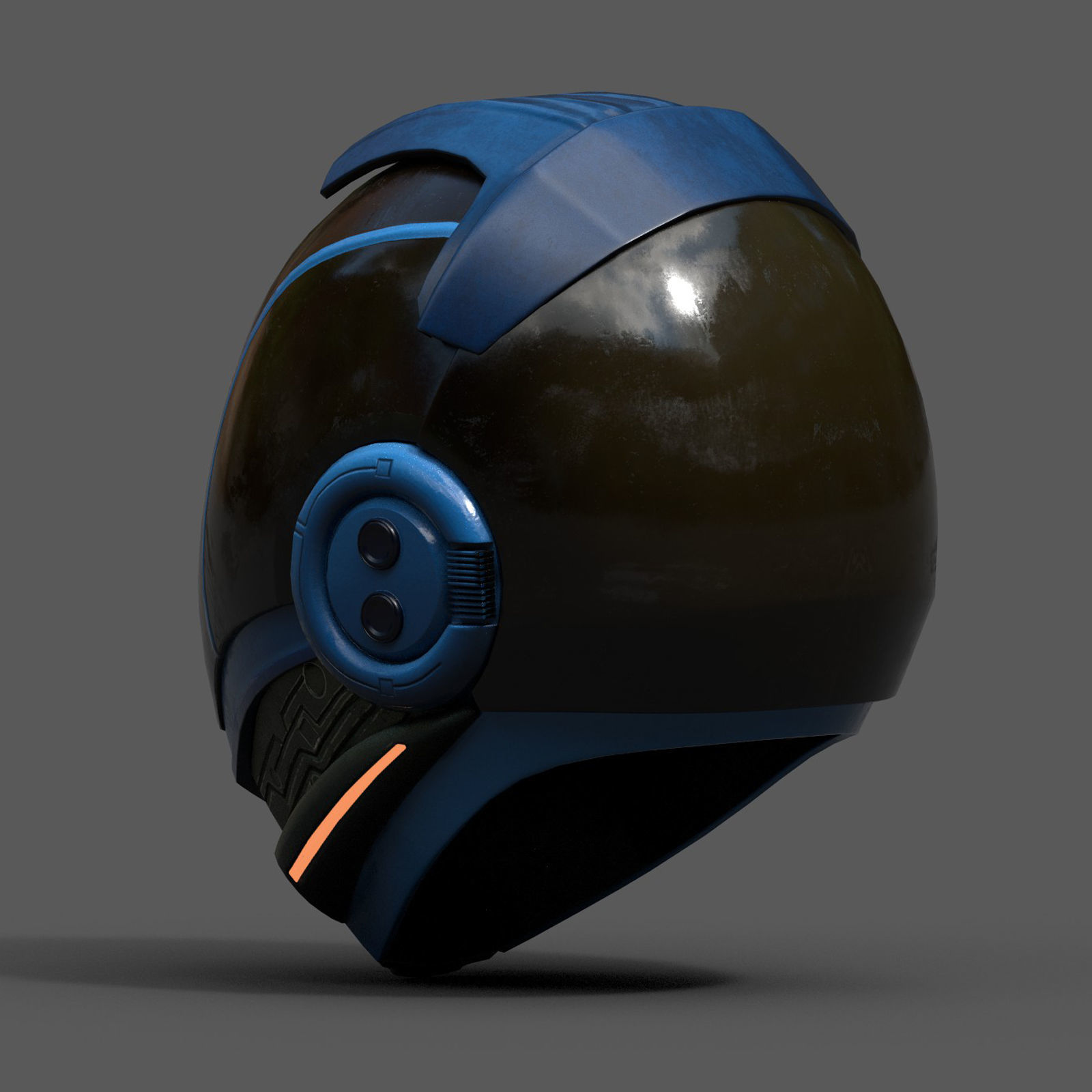 Helmet scifi fantasy pilot military combat low poly human Low-poly 3D model_7