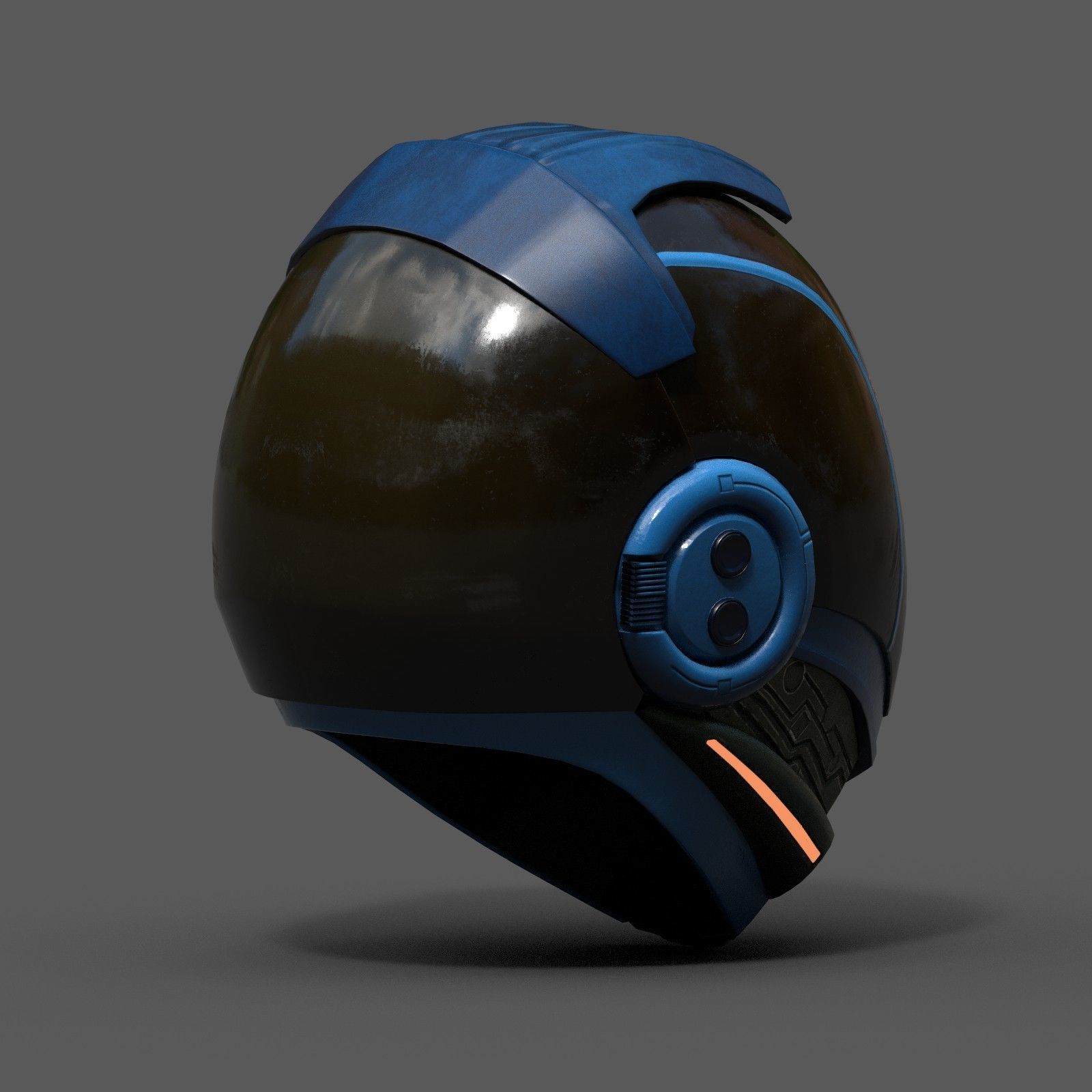 Helmet scifi fantasy pilot military combat low poly human Low-poly 3D model_4