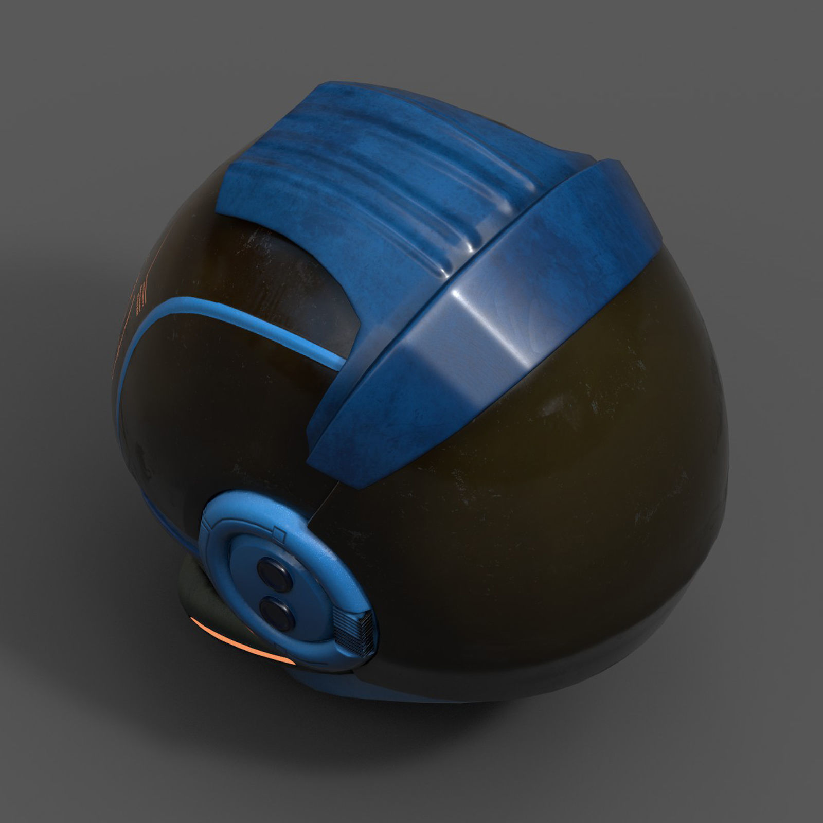 Helmet scifi fantasy pilot military combat low poly human Low-poly 3D model_5