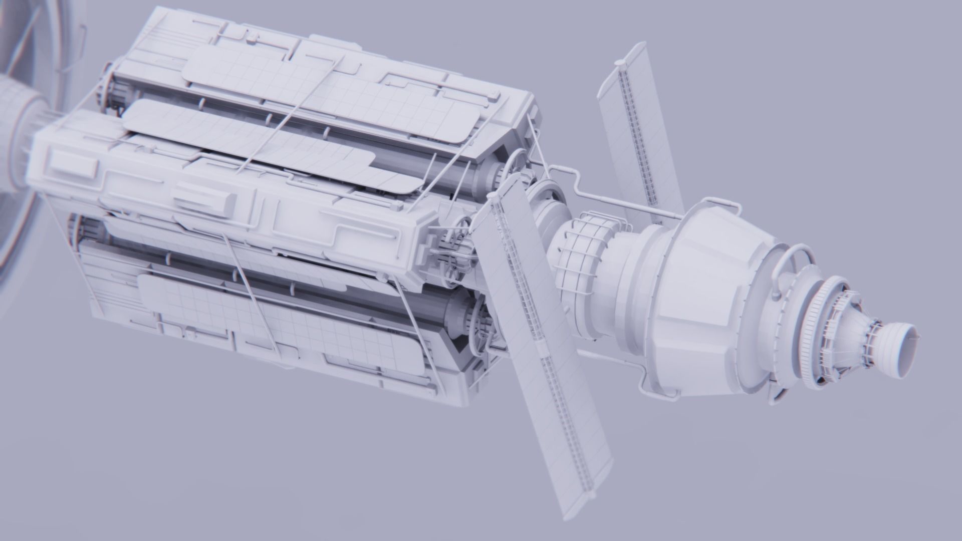 Space Stantion Low-poly 3D model_4