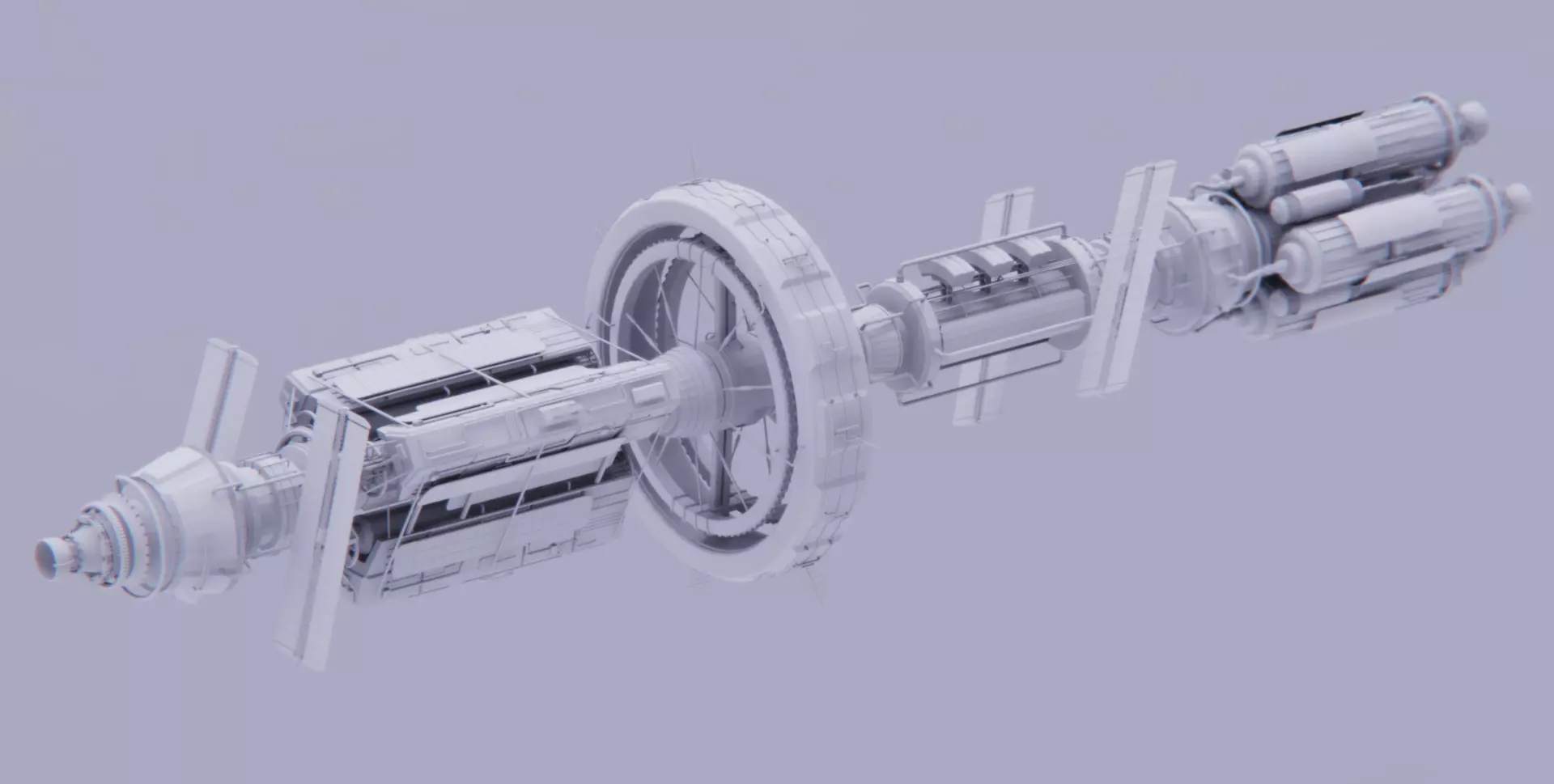 Space Stantion Low-poly 3D model_0