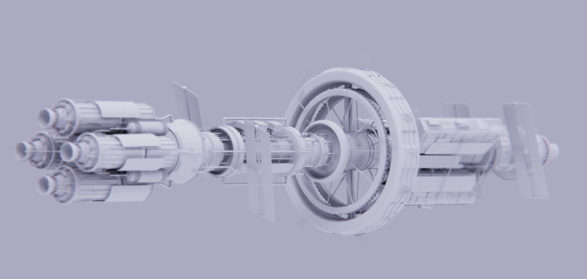 Space Stantion Low-poly 3D model_1