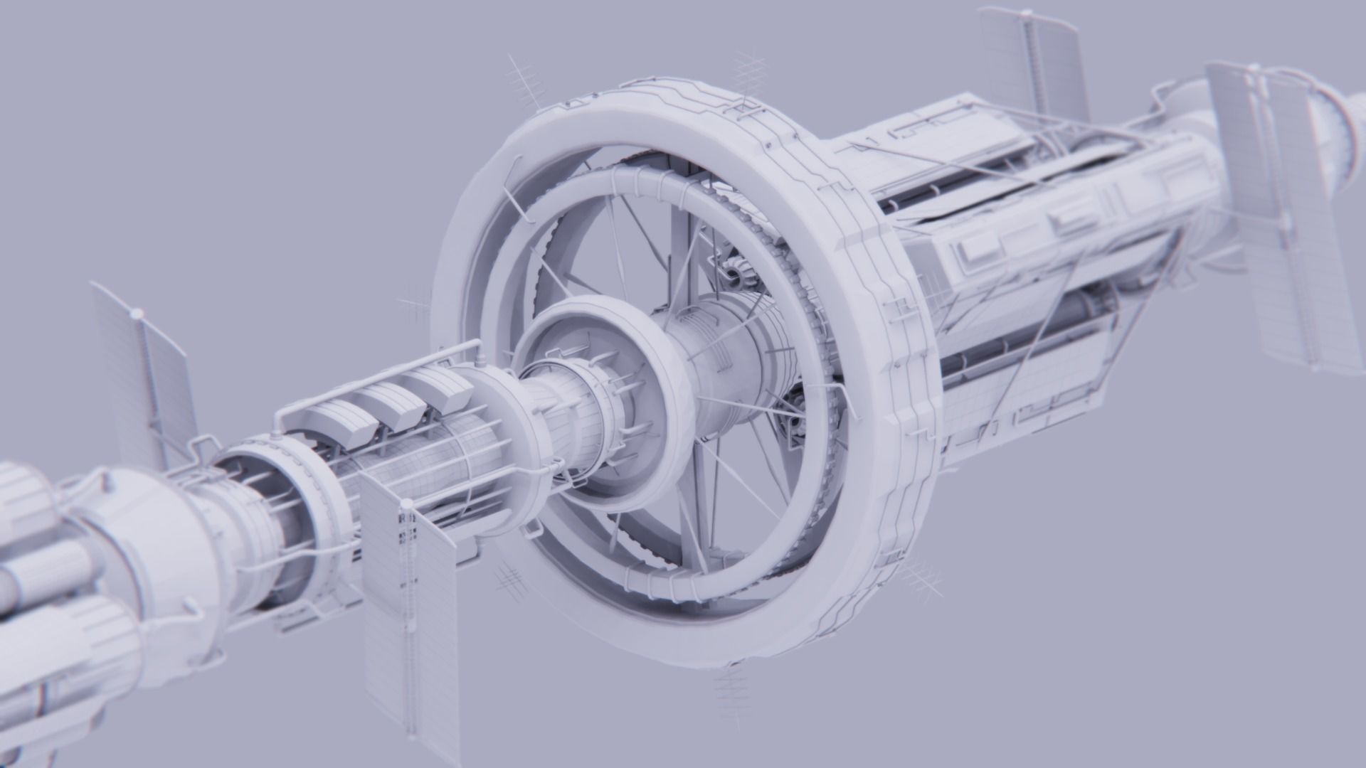 Space Stantion Low-poly 3D model_5