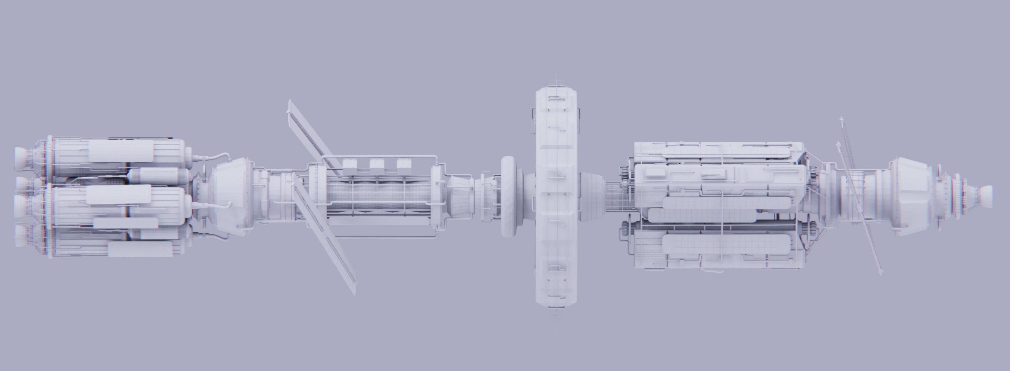 Space Stantion Low-poly 3D model_2