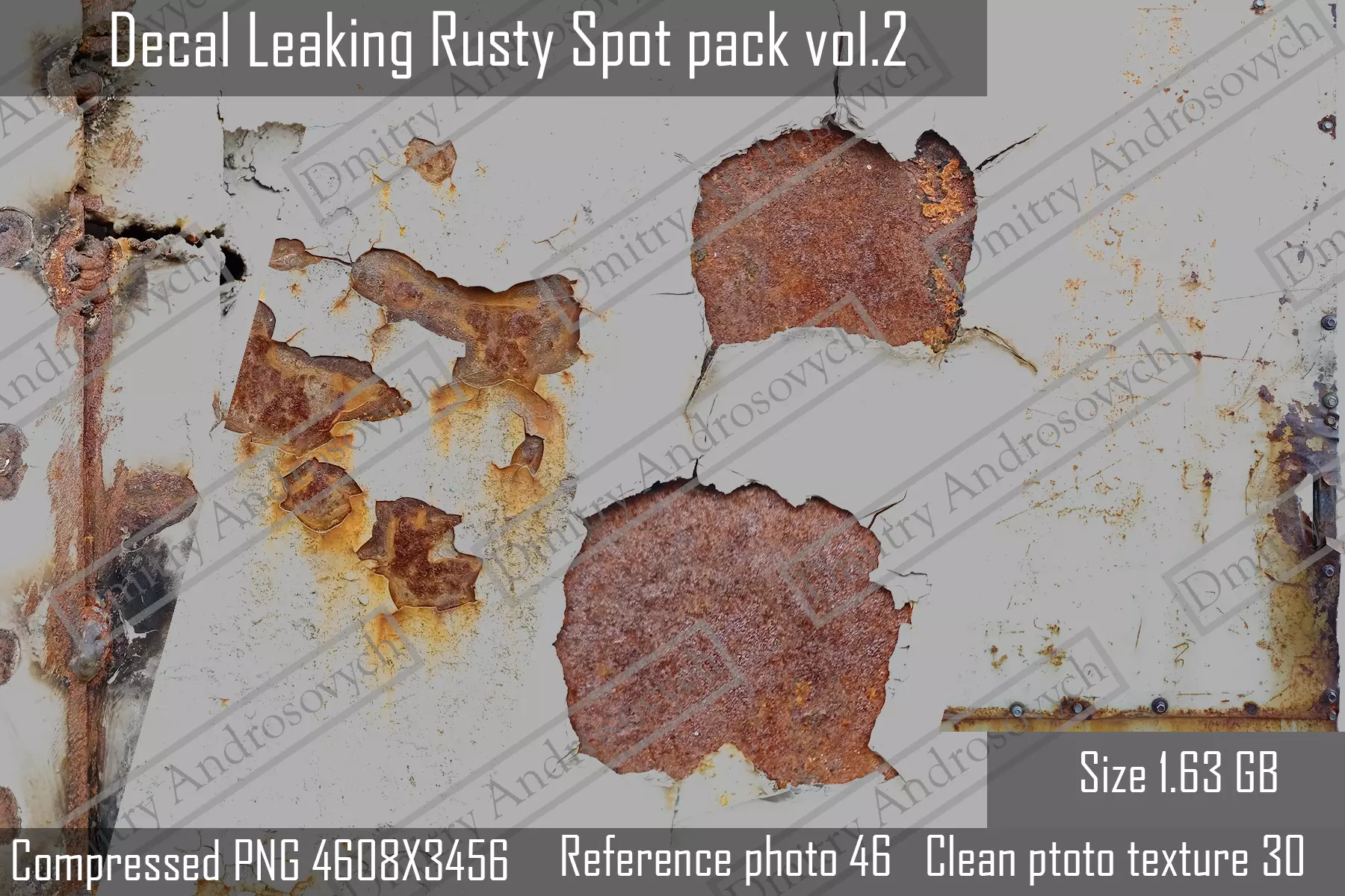 Rust Leaking Texture Decal Leaking Rusty Spot textures pack vol 2 Texture | CGTrader