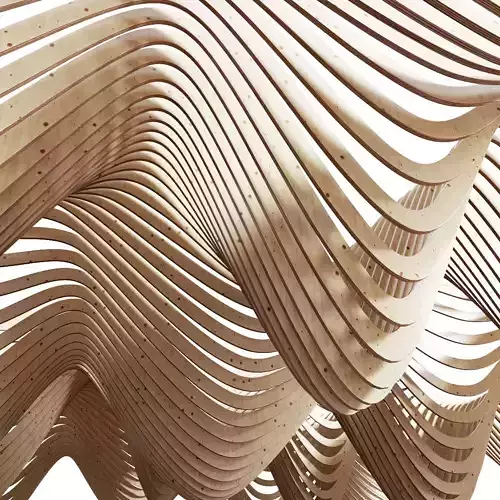 Parametric wood Hall ceiling 3D model
