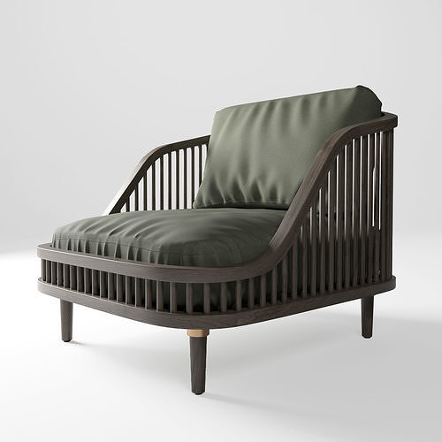 chair lounge with cushion 3D model