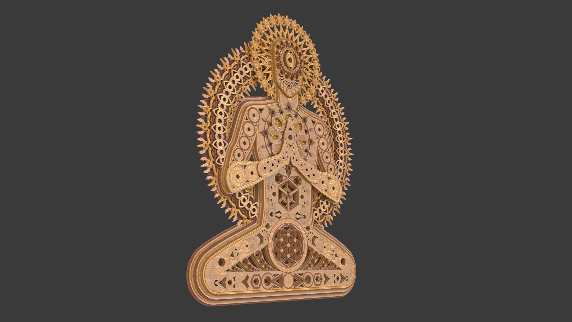3D Wall sculpture - Eternal Being 3D print model_2
