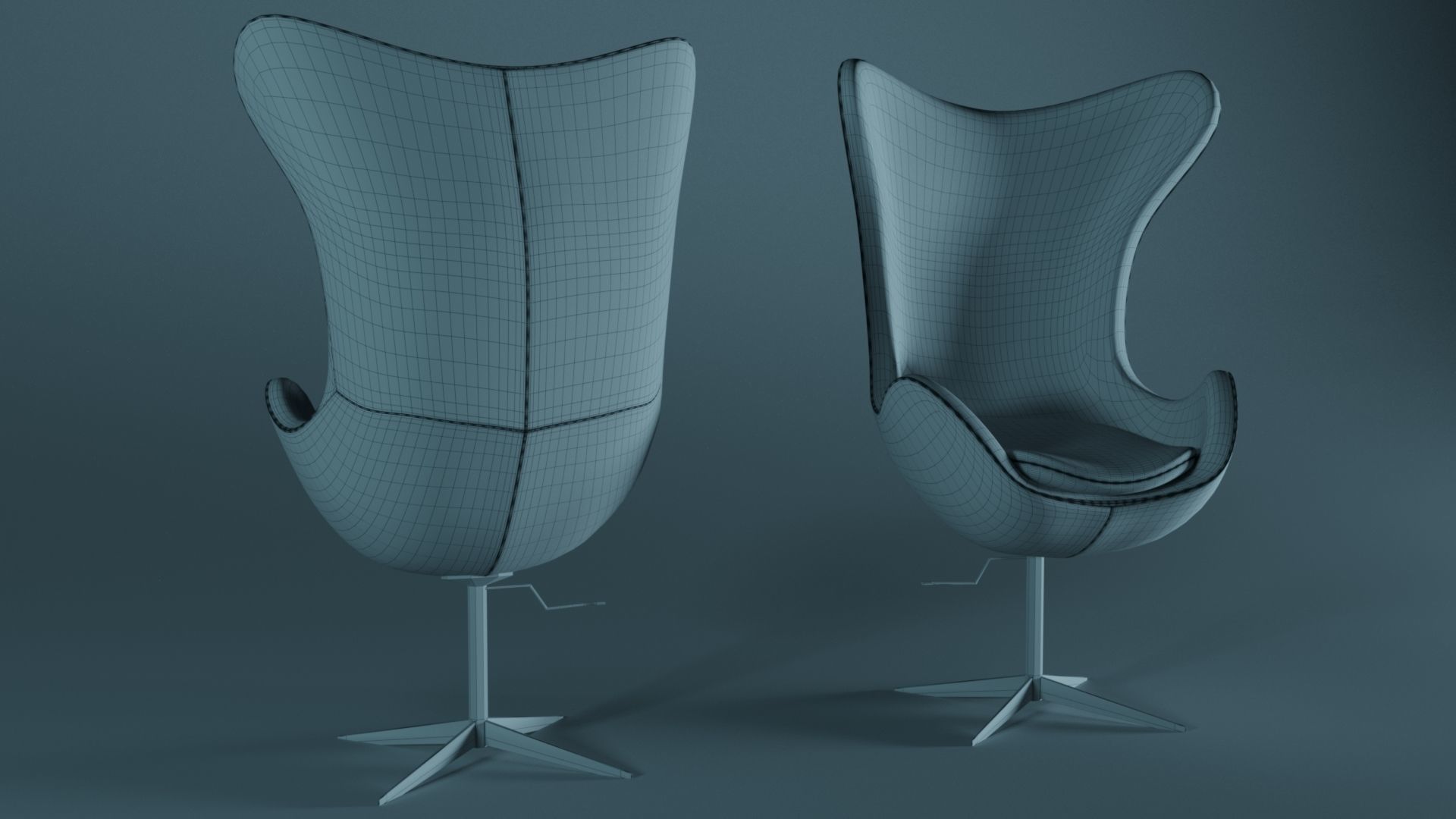 Realistic chair model with 3 materials 3D model_5