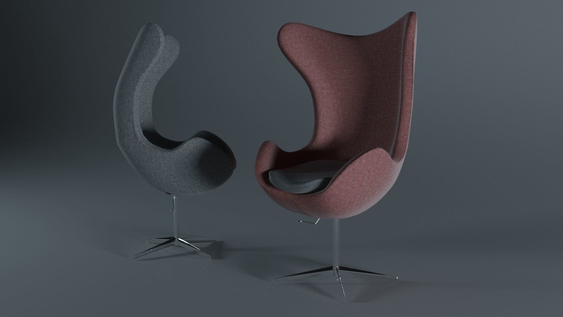 Realistic chair model with 3 materials 3D model_1