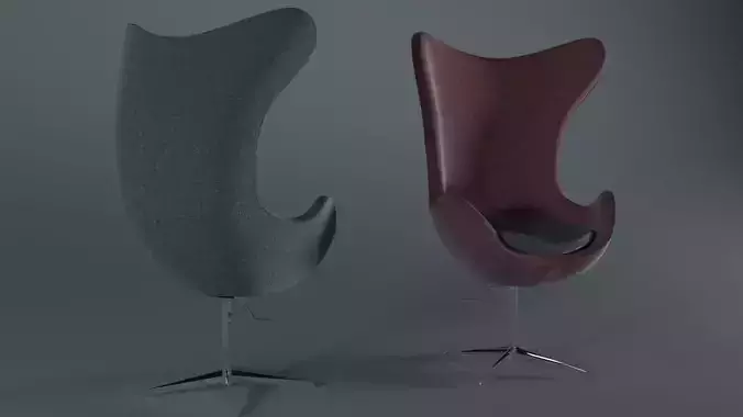 Realistic chair model with 3 materials