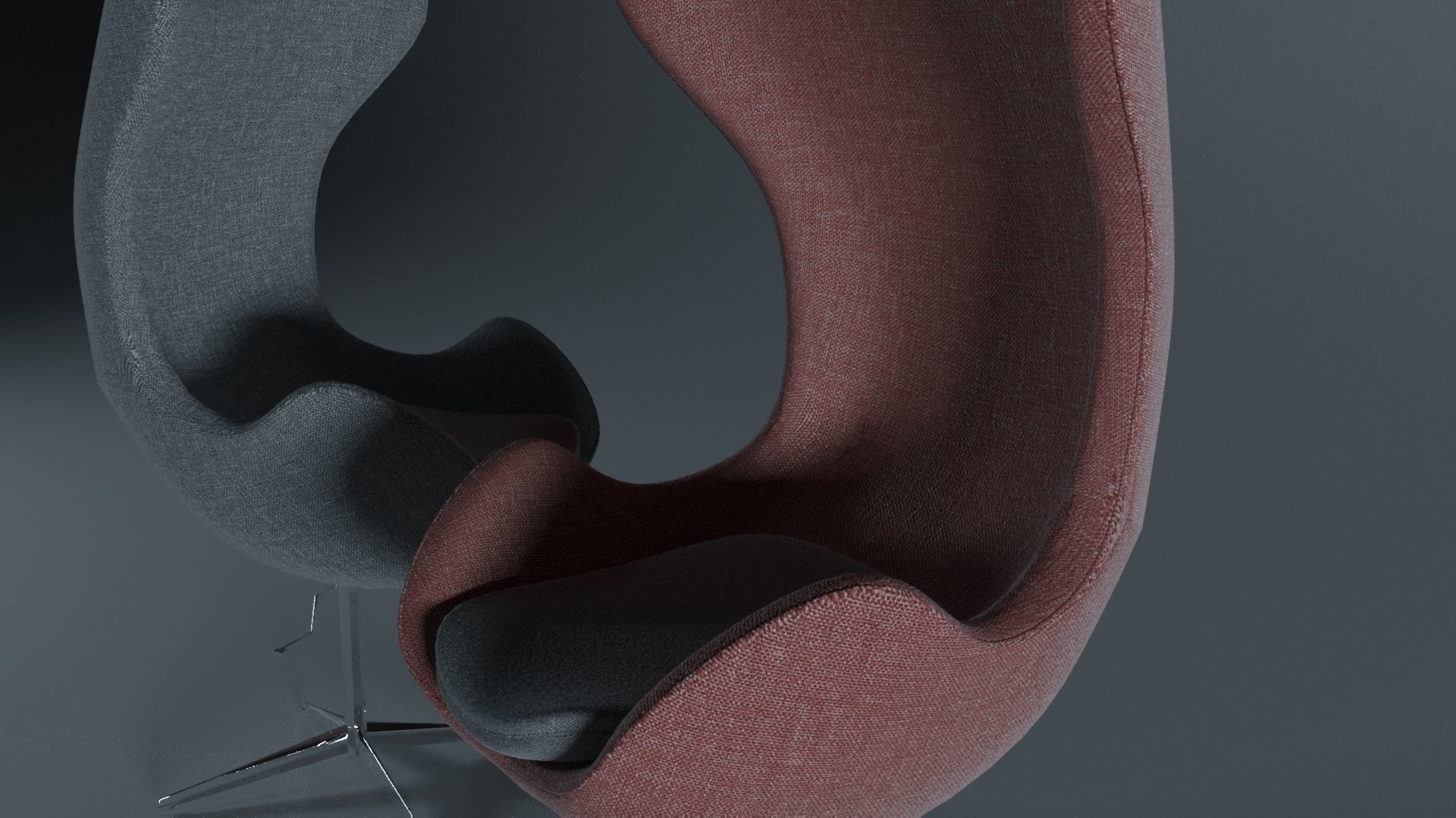 Realistic chair model with 3 materials 3D model_2