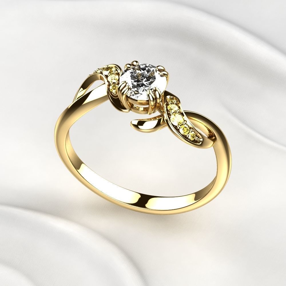 Fashion Golden Ring 3D print model_2