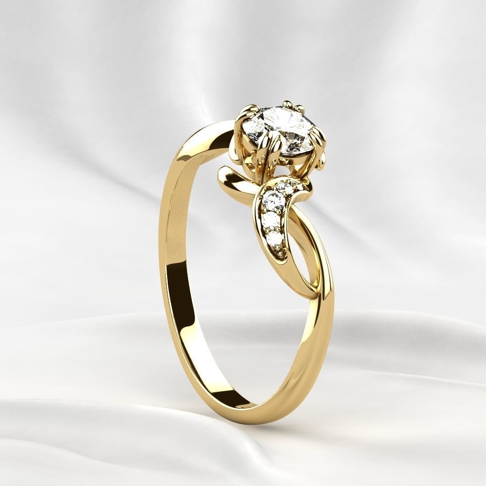 Fashion Golden Ring 3D print model_15