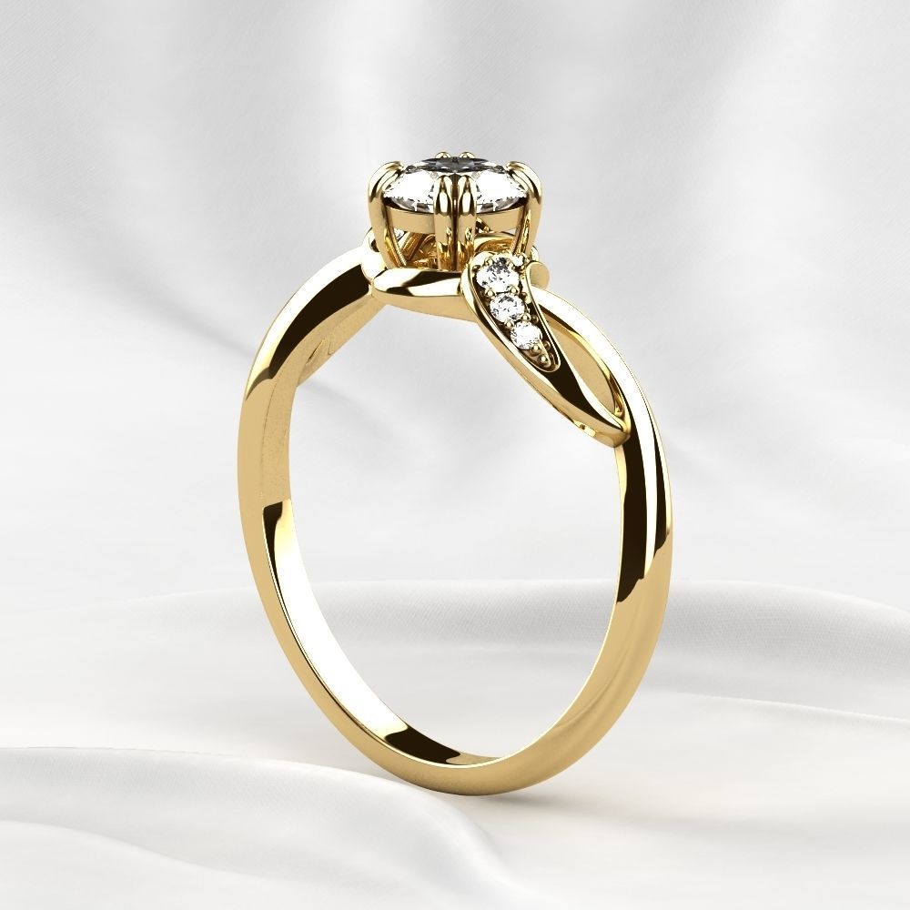 Fashion Golden Ring 3D print model_14