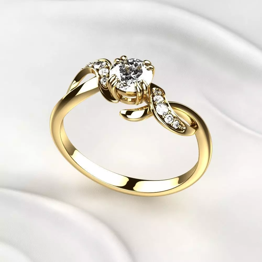 Fashion Golden Ring 3D print model_0