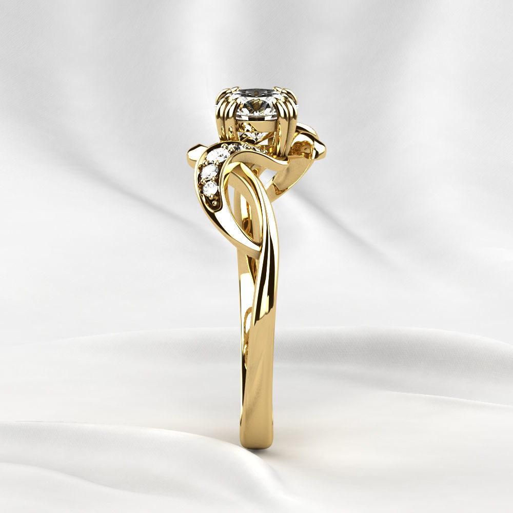 Fashion Golden Ring 3D print model_11