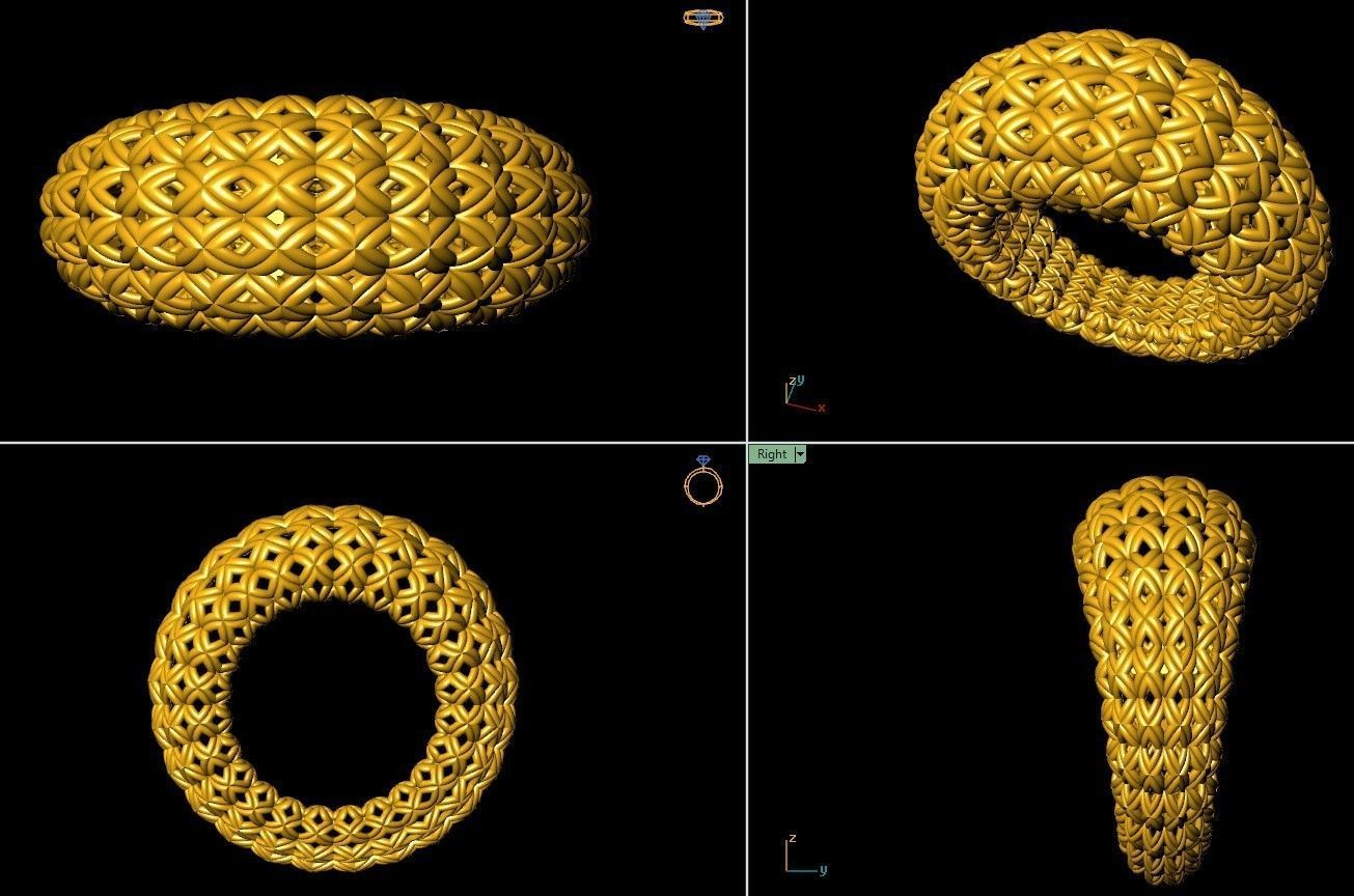 Pattern Ring 01 3D print model_5