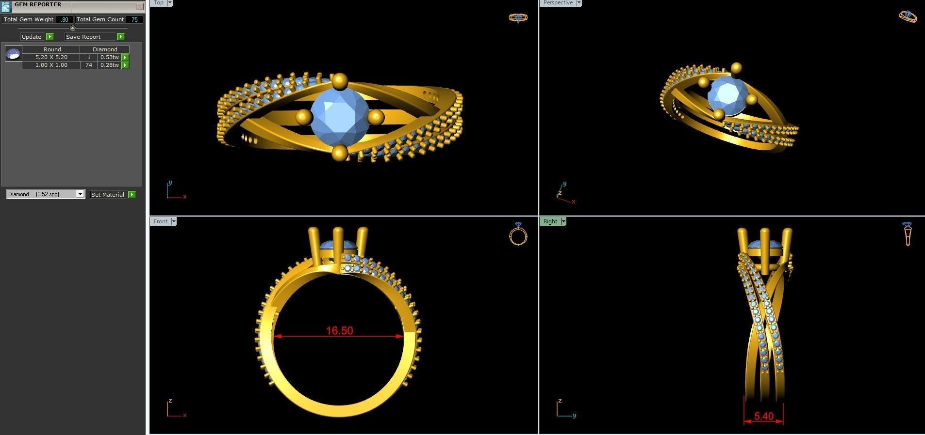 Princess Cut Diamond Ring  3D print model_7