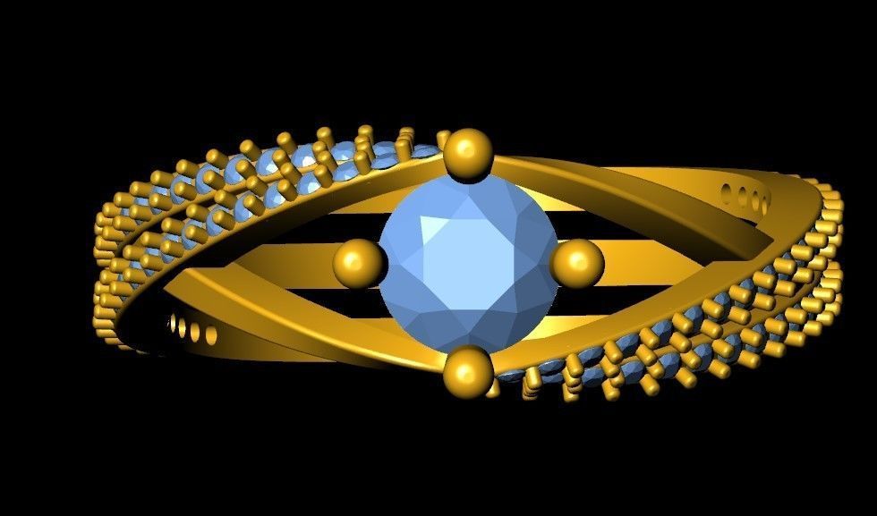 Princess Cut Diamond Ring  3D print model_5