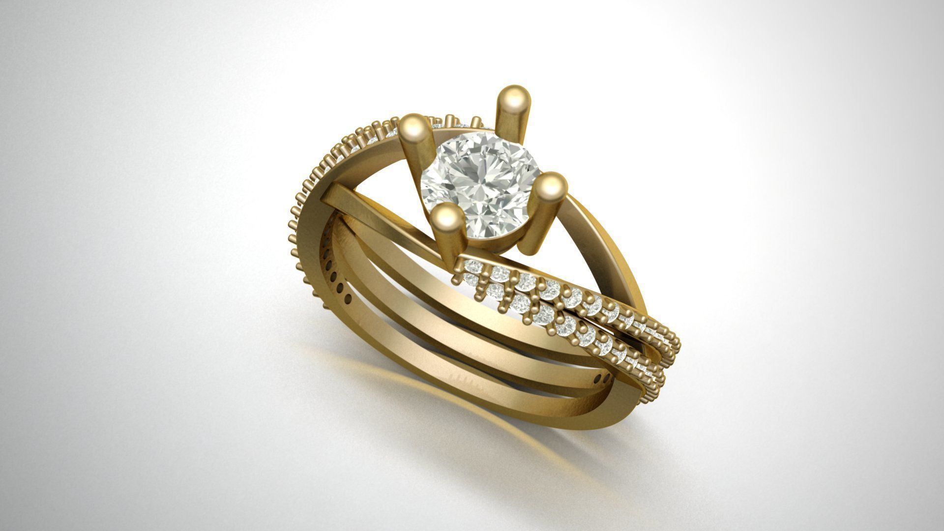 Princess Cut Diamond Ring  3D print model_4