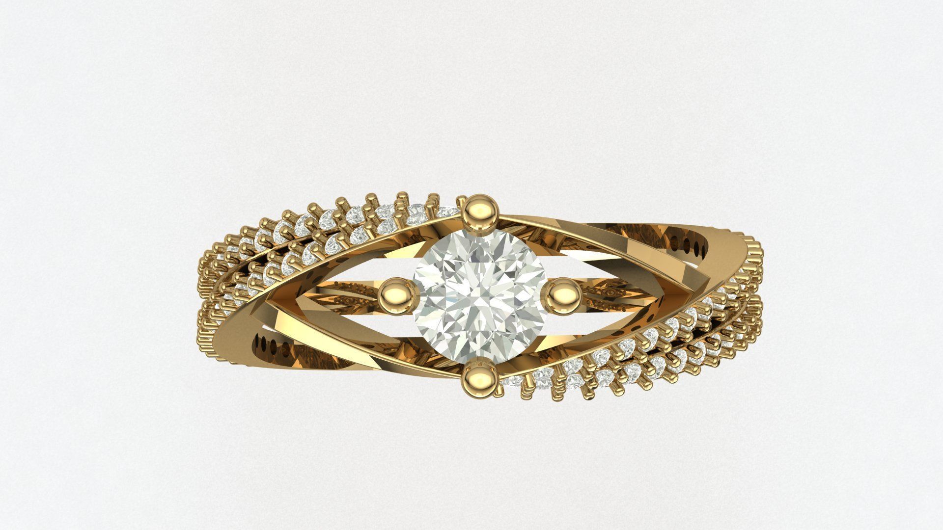 Princess Cut Diamond Ring  3D print model_3