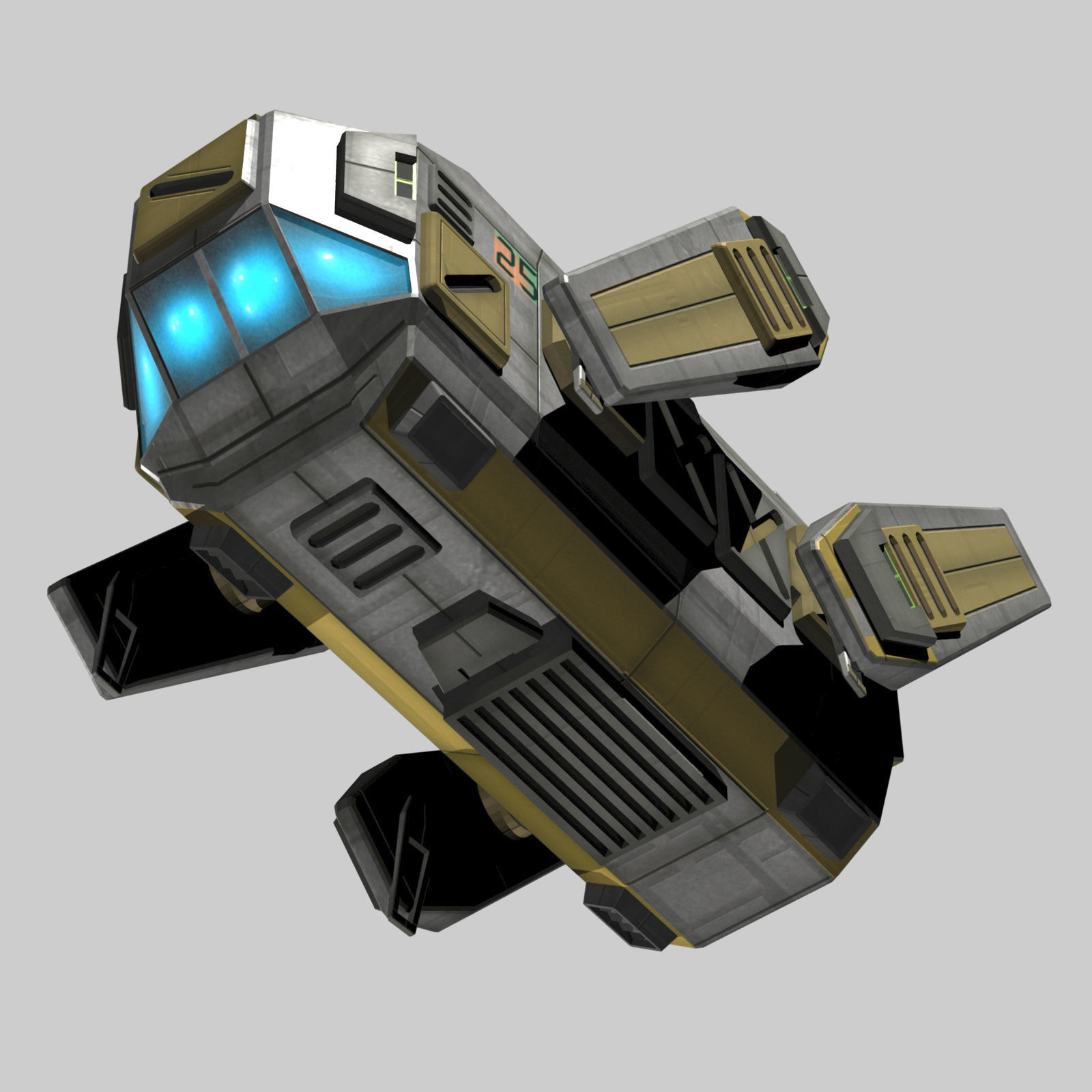 Drone Type Low-poly 3D model_3