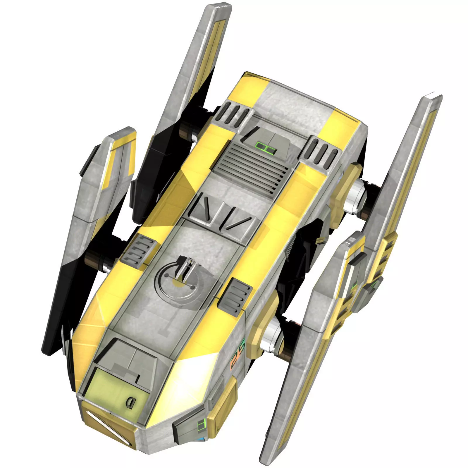 Drone Type Low-poly 3D model_0