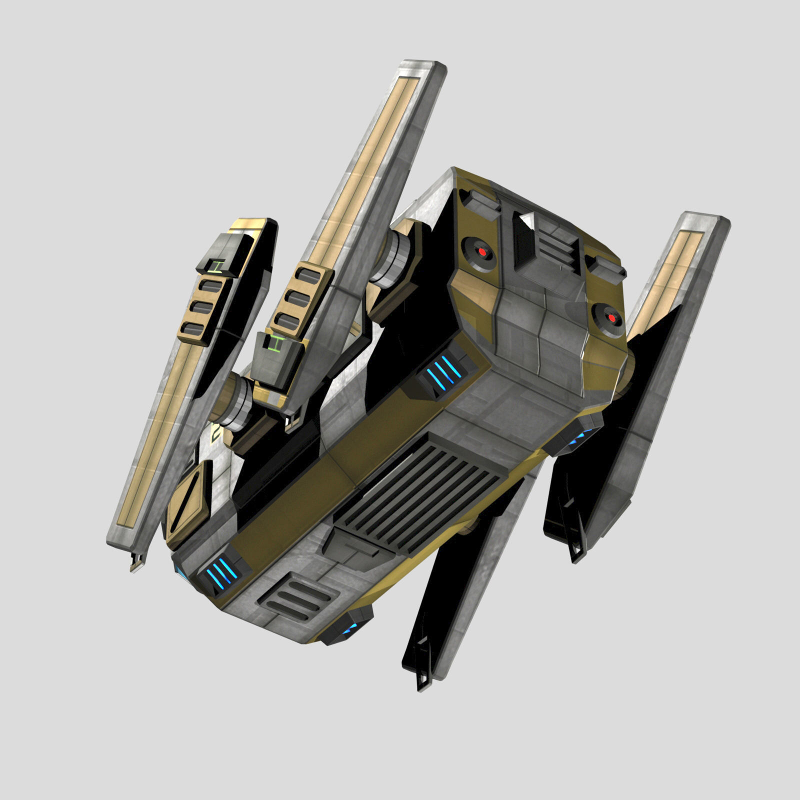 Drone Type Low-poly 3D model_4