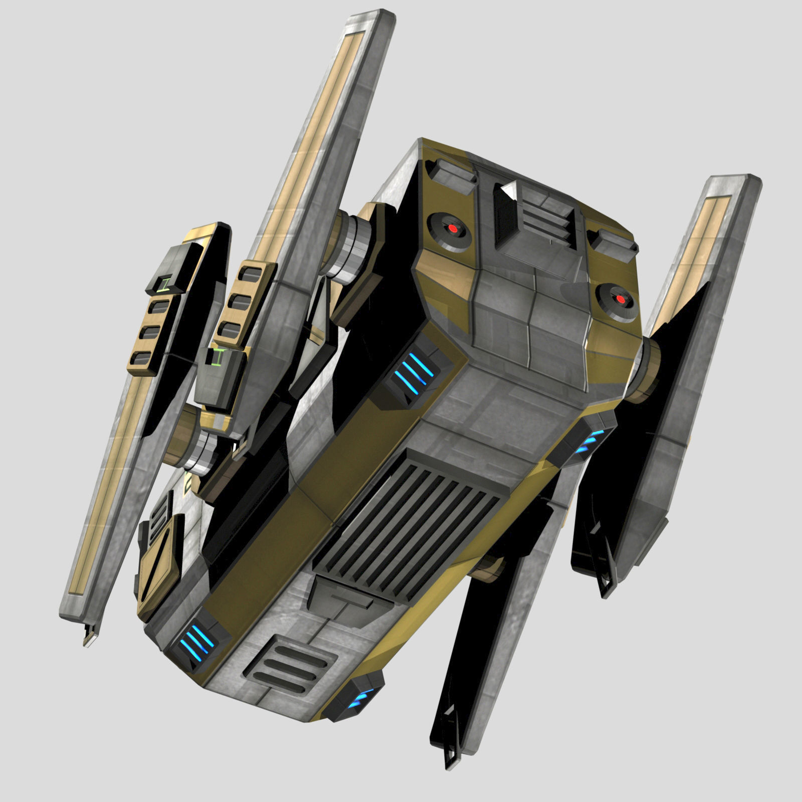 Drone Type Low-poly 3D model_6