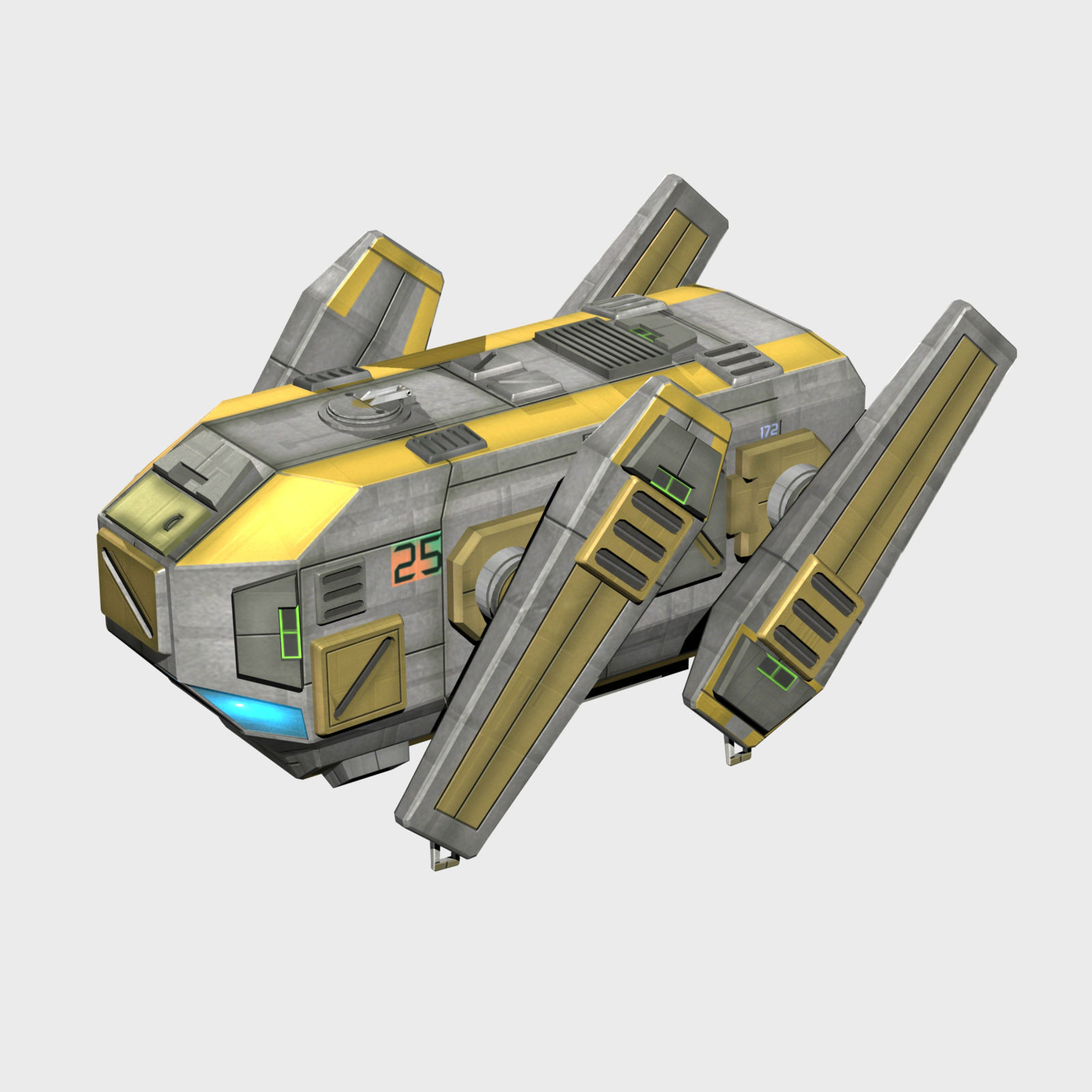 Drone Type Low-poly 3D model_1