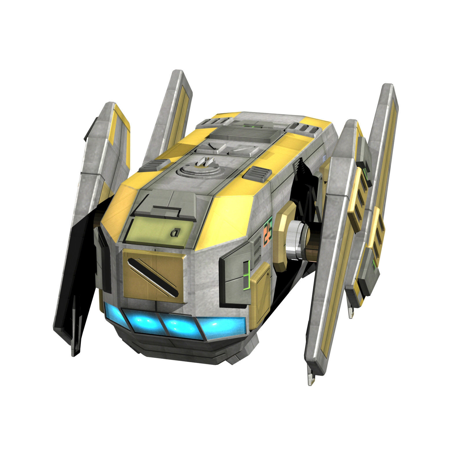 Drone Type Low-poly 3D model_2