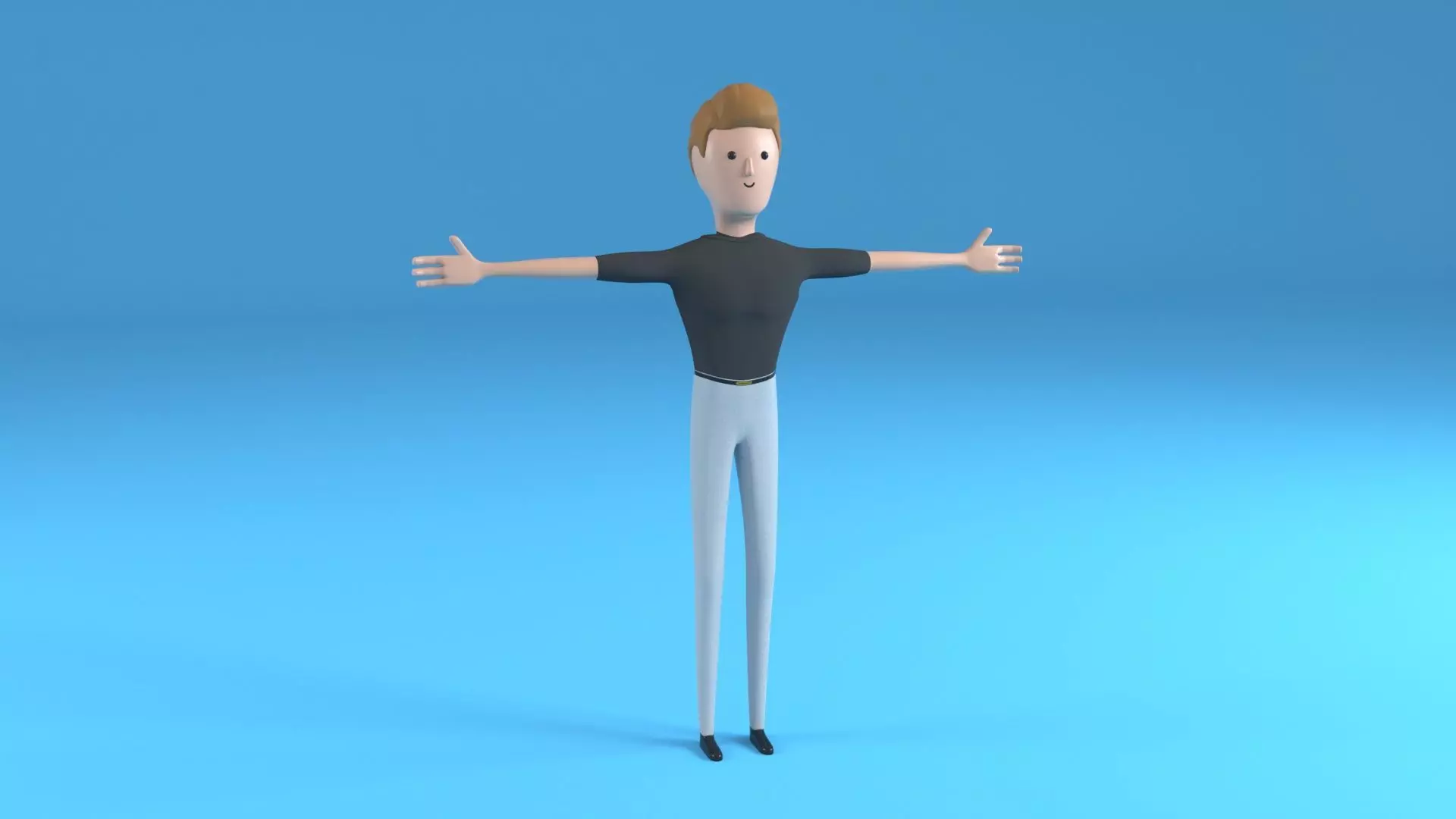 Male Character Chuck Low-poly 3D model_0