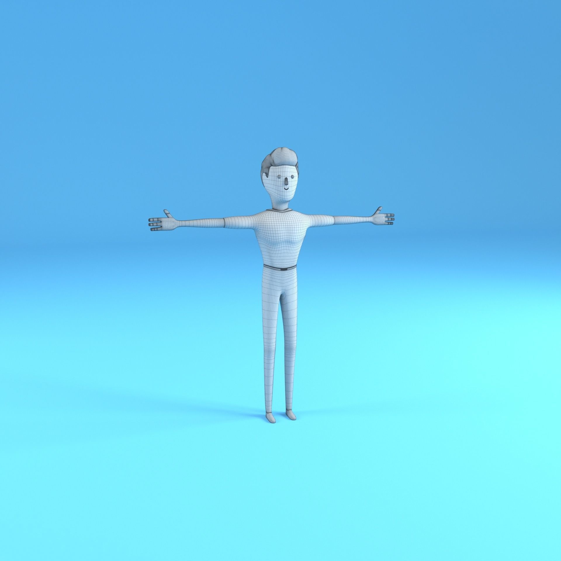 Male Character Chuck Low-poly 3D model_5