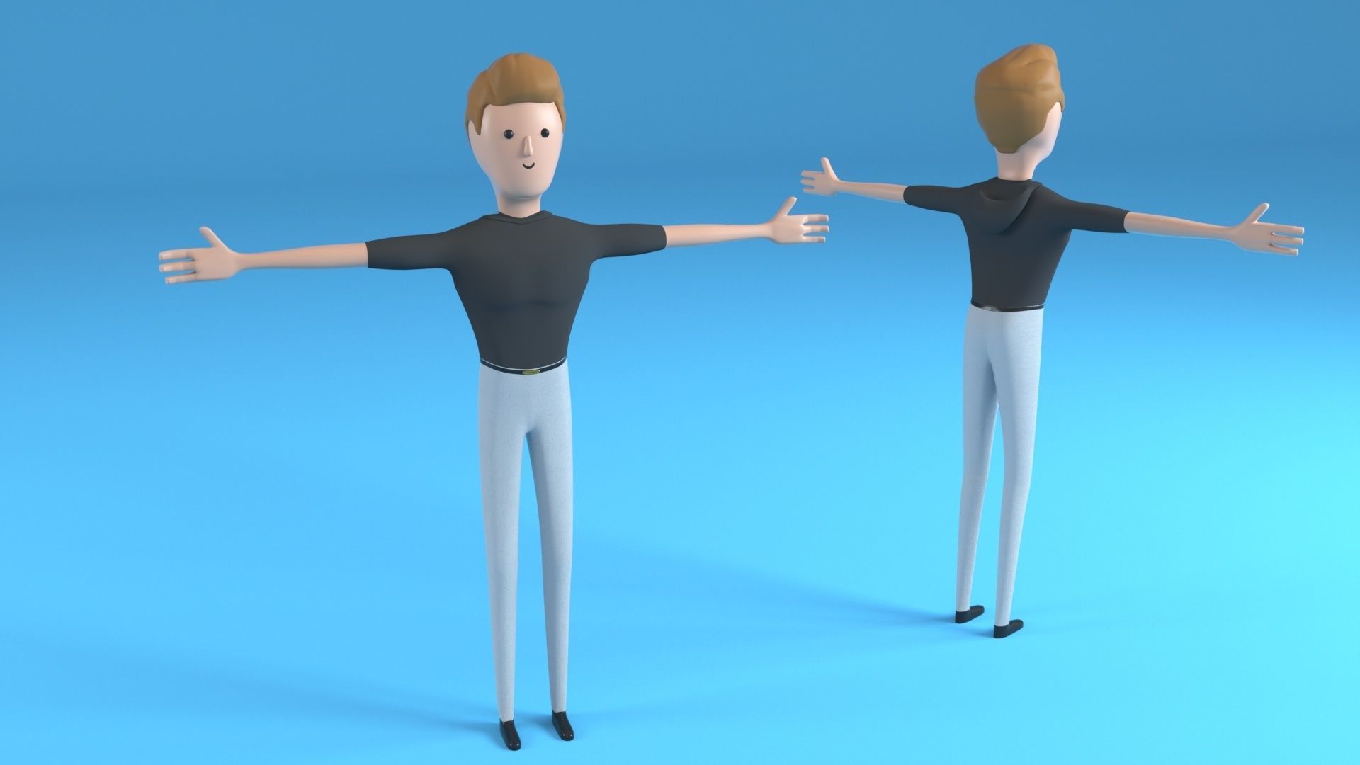 Male Character Chuck Low-poly 3D model_1