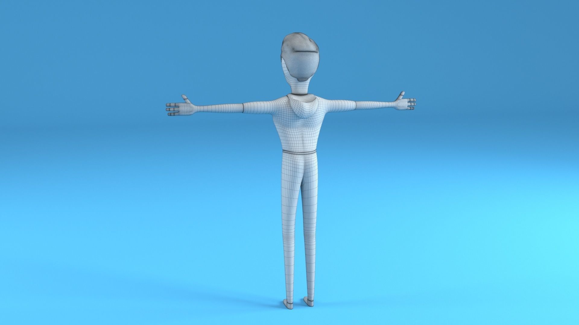 Male Character Chuck Low-poly 3D model_3