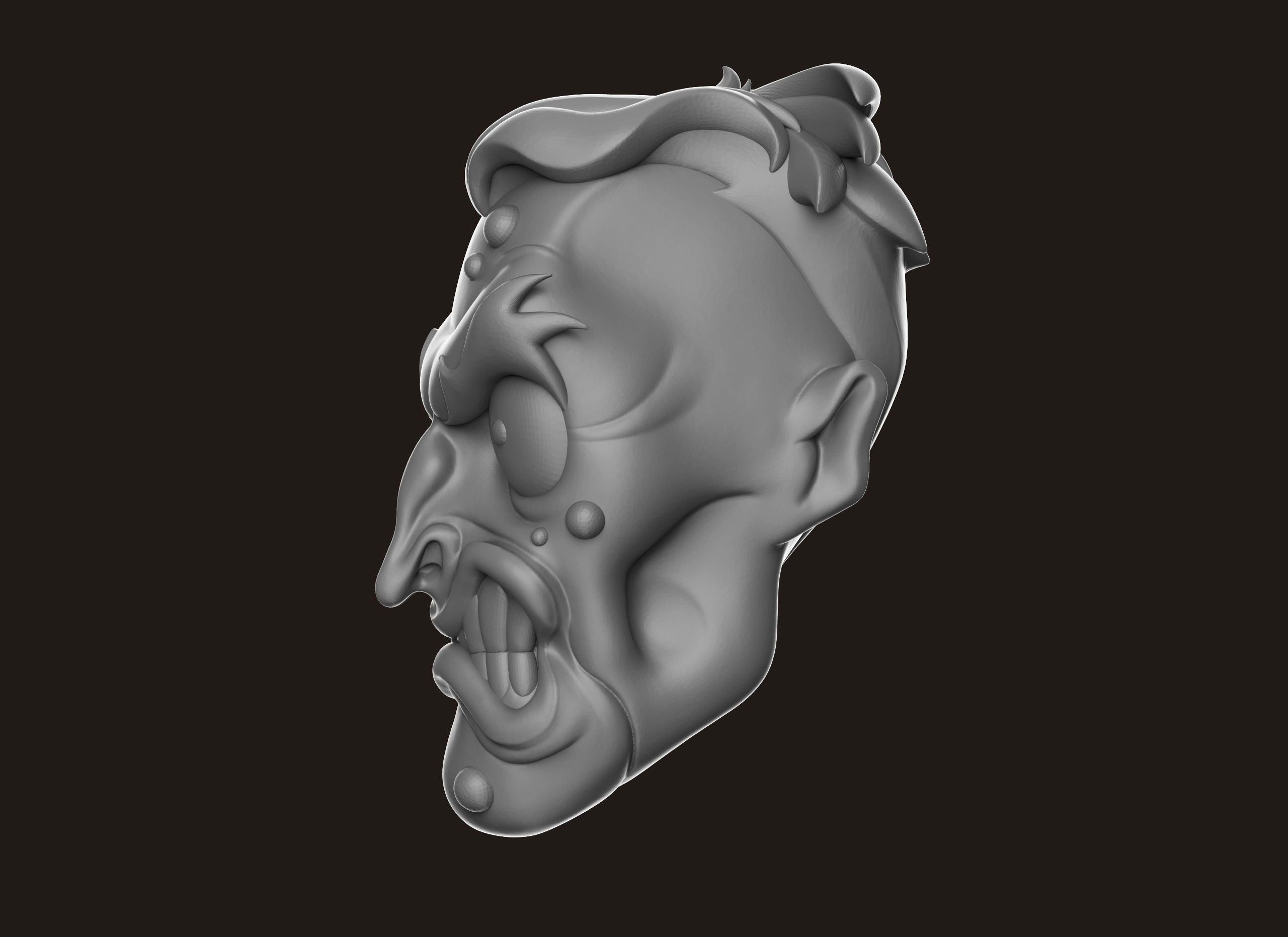 Two Face Head 3D print model_21