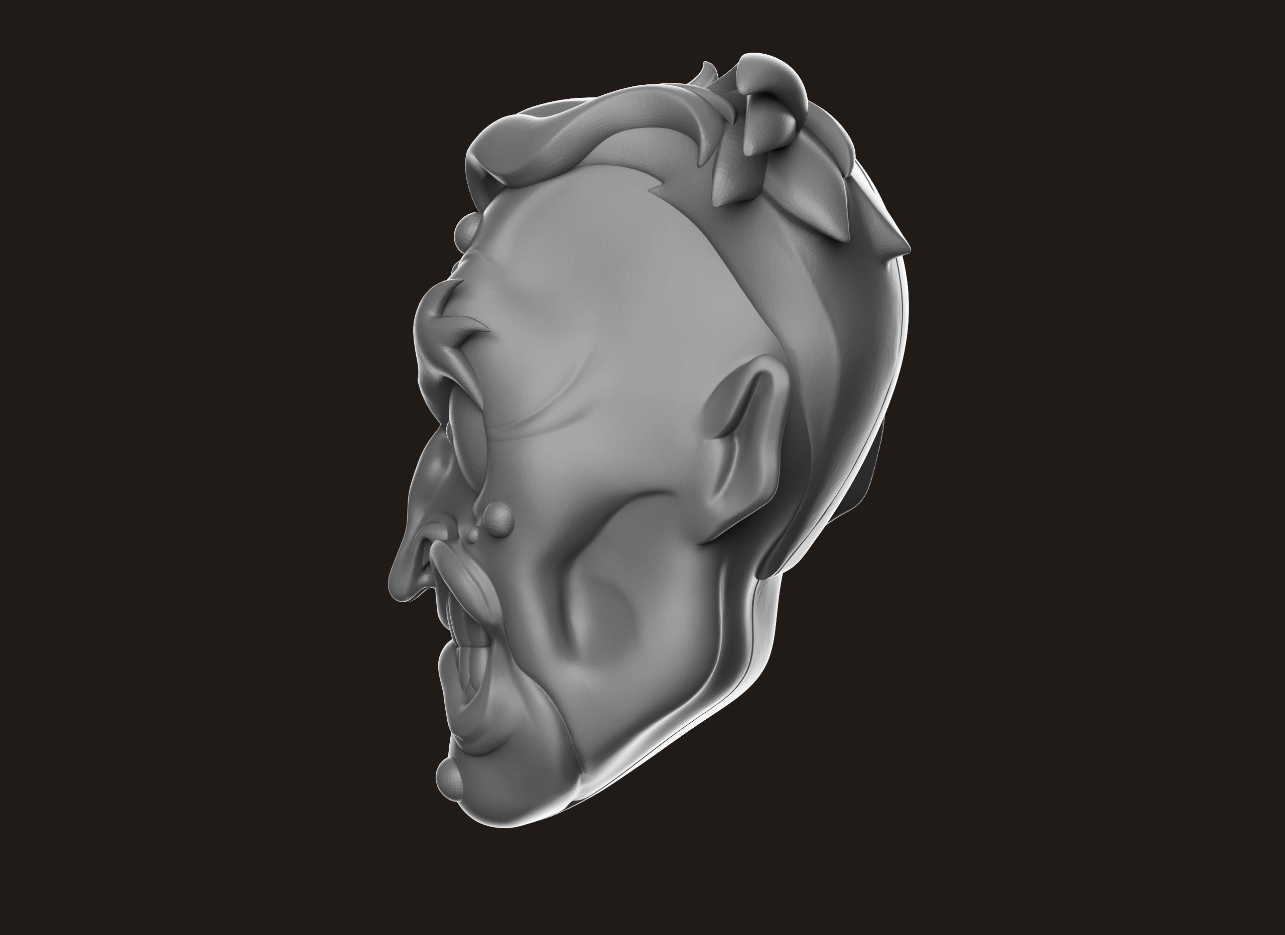 Two Face Head 3D print model_23
