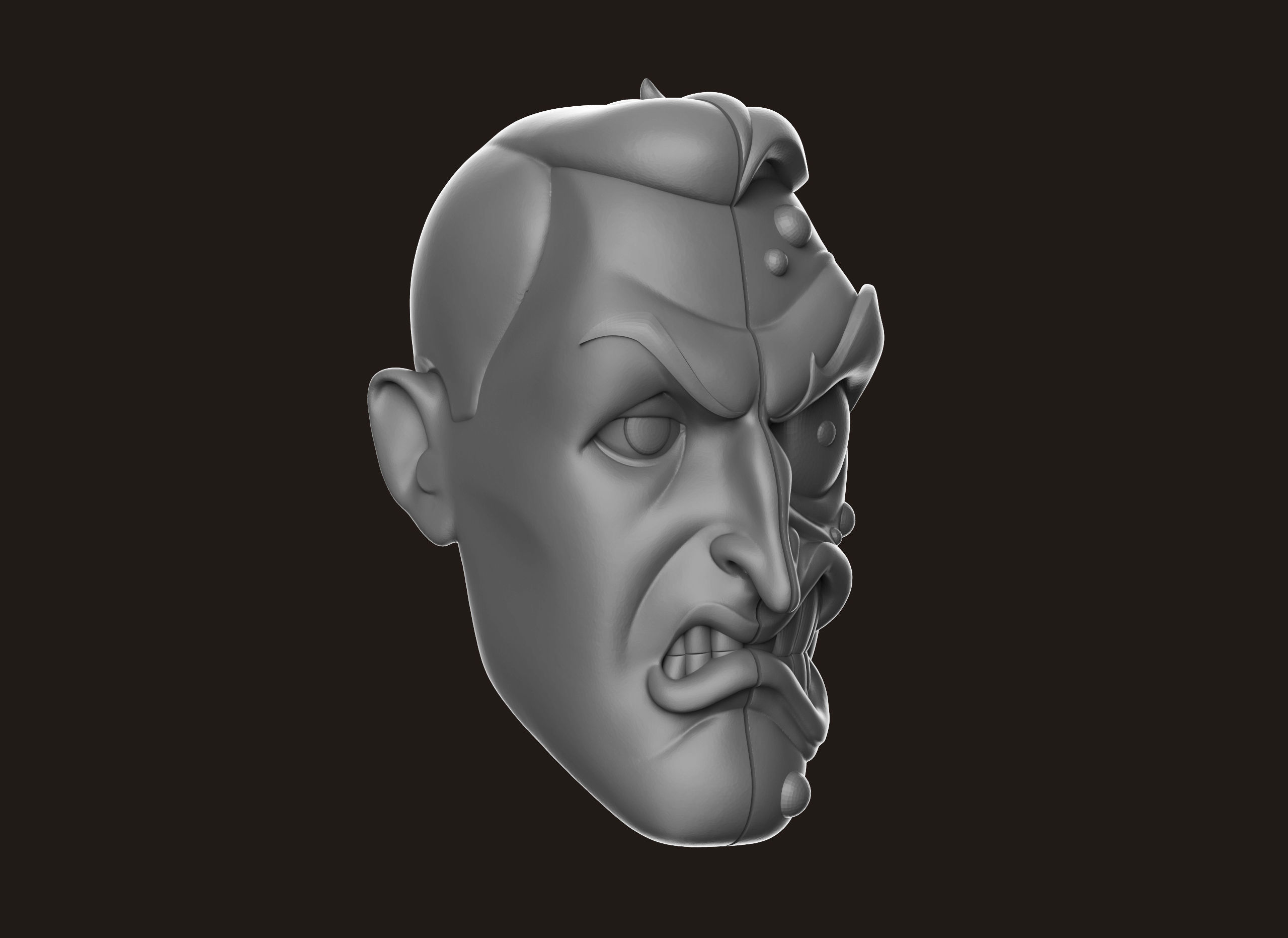 Two Face Head 3D print model_15